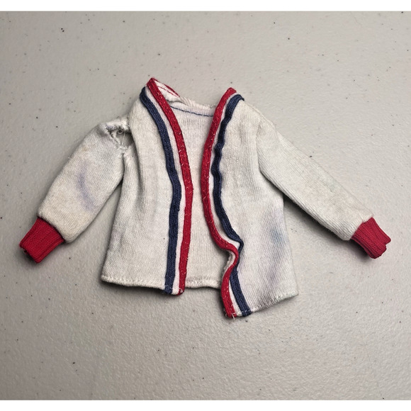 Vintage Barbie Ken Jacket and Vest Tank Tops Lot of 2 Red White Blue 1970s FLAW - Picture 3 of 9
